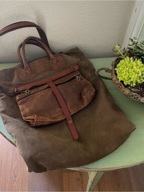 JAS M. B. London  leather and suede texture messenger bag